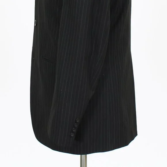 J. Ferrar 40L 36x32 Black Striped 3-Button Suit R259